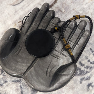 Silver Obsidian Crystal Hands