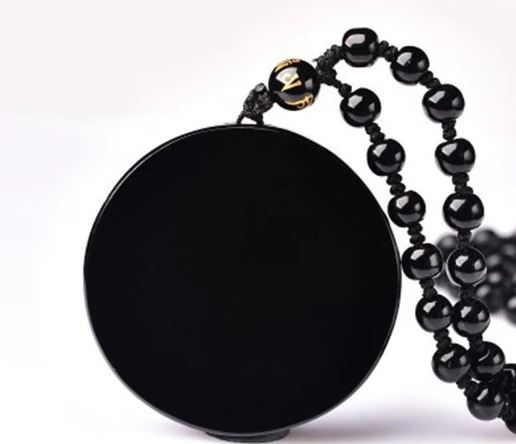 Obsidian Black Mirror Necklace