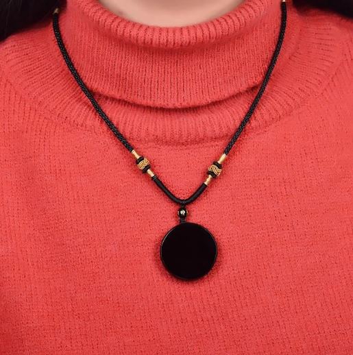 Obsidian Black Mirror Necklace