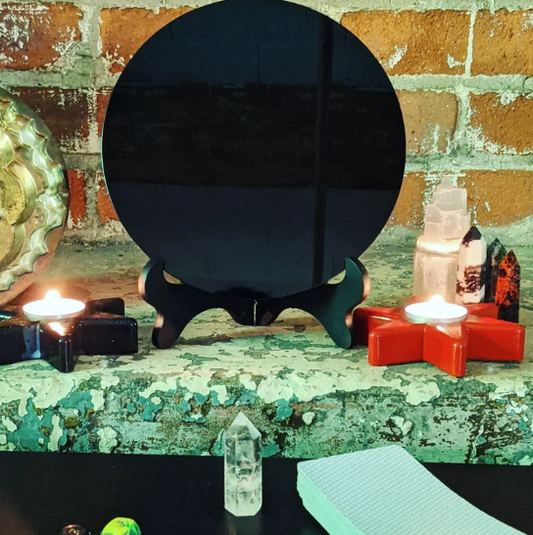 Scrying Obsidian Black Mirror